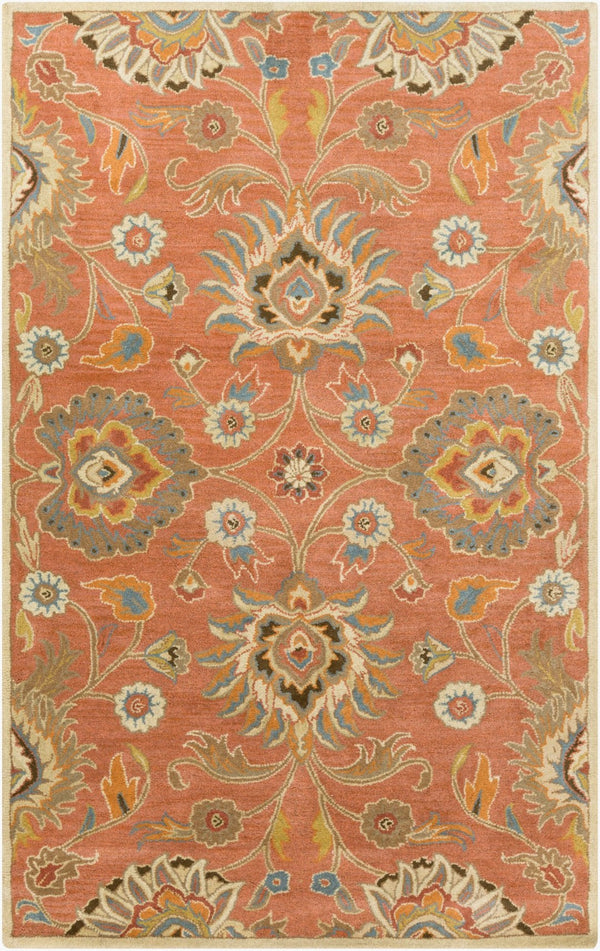 Livabliss Caesar Hand Tufted Wool Area Rug Artisan Crafted Traditional Pattern for Living Room Burnt Orange, C 4' x 6' CAE1107-46