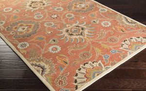 Livabliss Caesar Hand Tufted Wool Area Rug Artisan Crafted Traditional Pattern for Living Room Burnt Orange, C 4' x 6' CAE1107-46