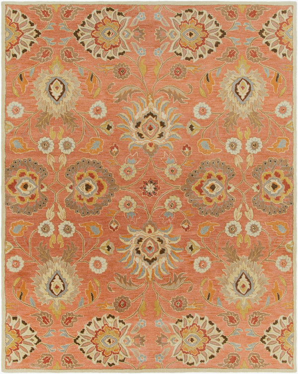 Livabliss Caesar Hand Tufted Wool Area Rug Artisan Crafted Traditional Pattern for Living Room Burnt Orange, C 7'6" x 9'6" CAE1107-7696