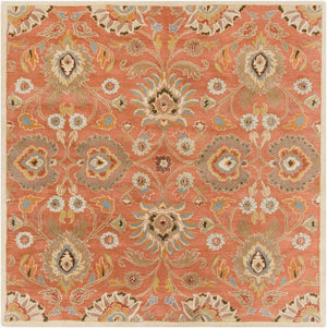 Livabliss Caesar Hand Tufted Wool Area Rug Artisan Crafted Traditional Pattern for Living Room Burnt Orange, C 6' x 6' Square CAE1107-6SQ