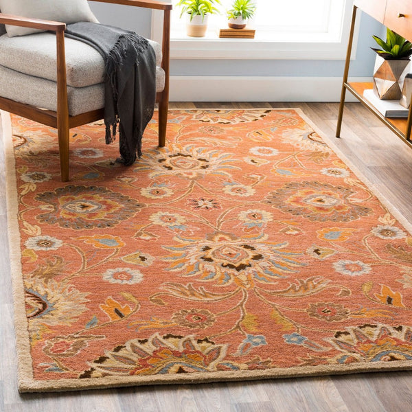 Livabliss Caesar Hand Tufted Wool Area Rug Artisan Crafted Traditional Pattern for Living Room Burnt Orange, C 4' x 6' CAE1107-46
