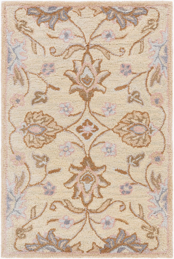 Livabliss Caesar Hand Tufted Wool Area Rug Artisan Crafted Medallion Pattern for Formal Living Rooms Ivory, Taupe 2' x 3' CAE1109-23
