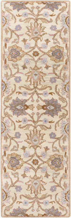 Livabliss Caesar Hand Tufted Wool Area Rug Artisan Crafted Medallion Pattern for Formal Living Rooms Ivory, Taupe 2'6" x 8' CAE1109-268