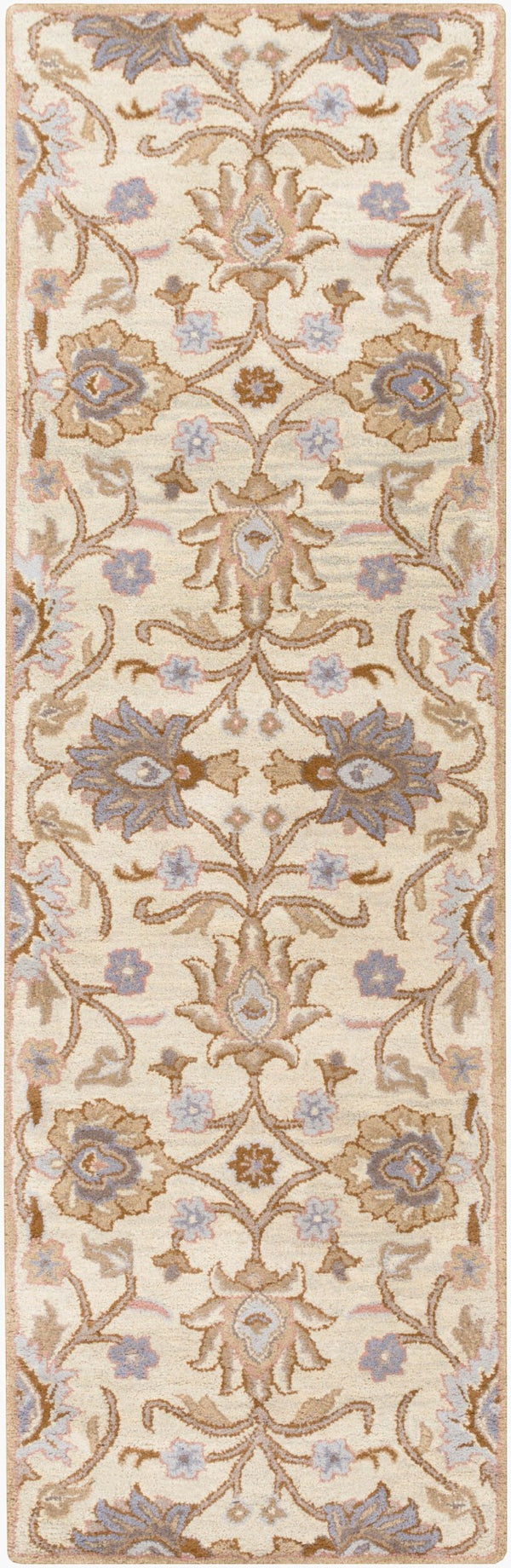 Livabliss Caesar Hand Tufted Wool Area Rug Artisan Crafted Medallion Pattern for Formal Living Rooms Ivory, Taupe 2'6" x 8' CAE1109-268