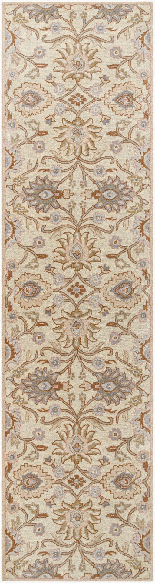 Livabliss Caesar Hand Tufted Wool Area Rug Artisan Crafted Medallion Pattern for Formal Living Rooms Ivory, Taupe 3' x 12' CAE1109-312