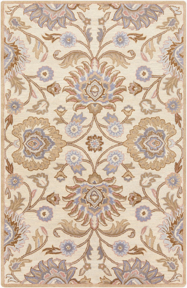 Livabliss Caesar Hand Tufted Wool Area Rug Artisan Crafted Medallion Pattern for Formal Living Rooms Ivory, Taupe 6' x 9' Rectangle CAE1109-69