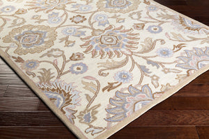 Livabliss Caesar Hand Tufted Wool Area Rug Artisan Crafted Medallion Pattern for Formal Living Rooms Ivory, Taupe 6' x 9' Rectangle CAE1109-69