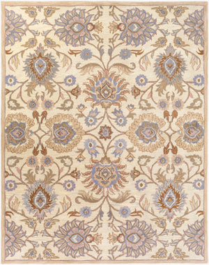 Livabliss Caesar Hand Tufted Wool Area Rug Artisan Crafted Medallion Pattern for Formal Living Rooms Ivory, Taupe 7'6" x 9'6" CAE1109-7696