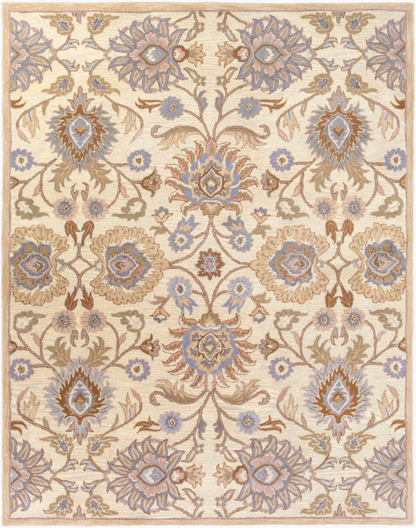 Livabliss Caesar Hand Tufted Wool Area Rug Artisan Crafted Medallion Pattern for Formal Living Rooms Ivory, Taupe 7'6" x 9'6" CAE1109-7696
