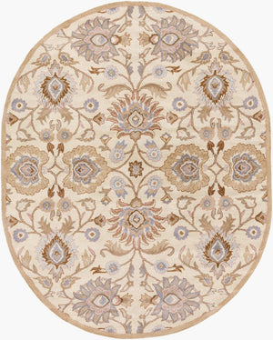 Livabliss Caesar Hand Tufted Wool Area Rug Artisan Crafted Medallion Pattern for Formal Living Rooms Ivory, Taupe 8' x 10' CAE1109-810OV