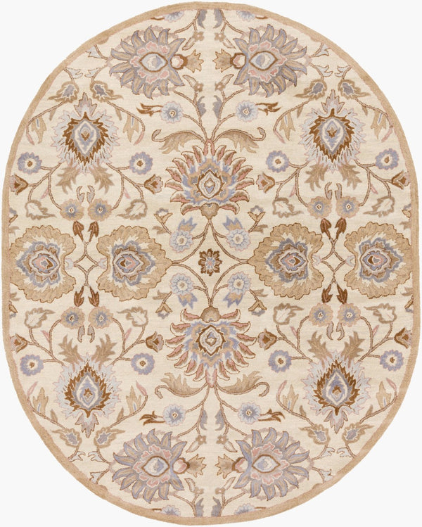 Livabliss Caesar Hand Tufted Wool Area Rug Artisan Crafted Medallion Pattern for Formal Living Rooms Ivory, Taupe 8' x 10' CAE1109-810OV