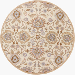 Livabliss Caesar Hand Tufted Wool Area Rug Artisan Crafted Medallion Pattern for Formal Living Rooms Ivory, Taupe 8' x 8' Round CAE1109-8RD