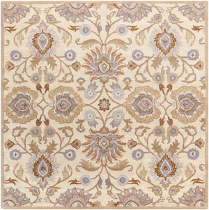 Livabliss Caesar Hand Tufted Wool Area Rug Artisan Crafted Medallion Pattern for Formal Living Rooms Ivory, Taupe 9'9" x 9'9" Square CAE1109-99SQ