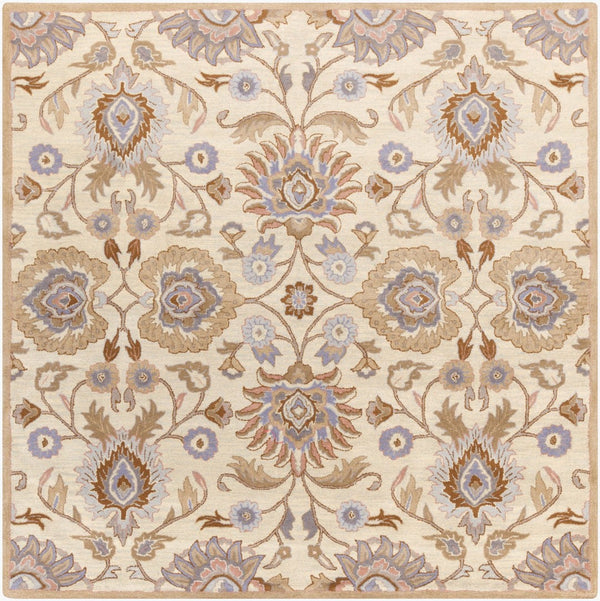 Livabliss Caesar Hand Tufted Wool Area Rug Artisan Crafted Medallion Pattern for Formal Living Rooms Ivory, Taupe 9'9" x 9'9" Square CAE1109-99SQ