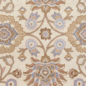 Livabliss Caesar Hand Tufted Wool Area Rug Artisan Crafted Medallion Pattern for Formal Living Rooms Ivory, Taupe 6' x 9' Rectangle CAE1109-69