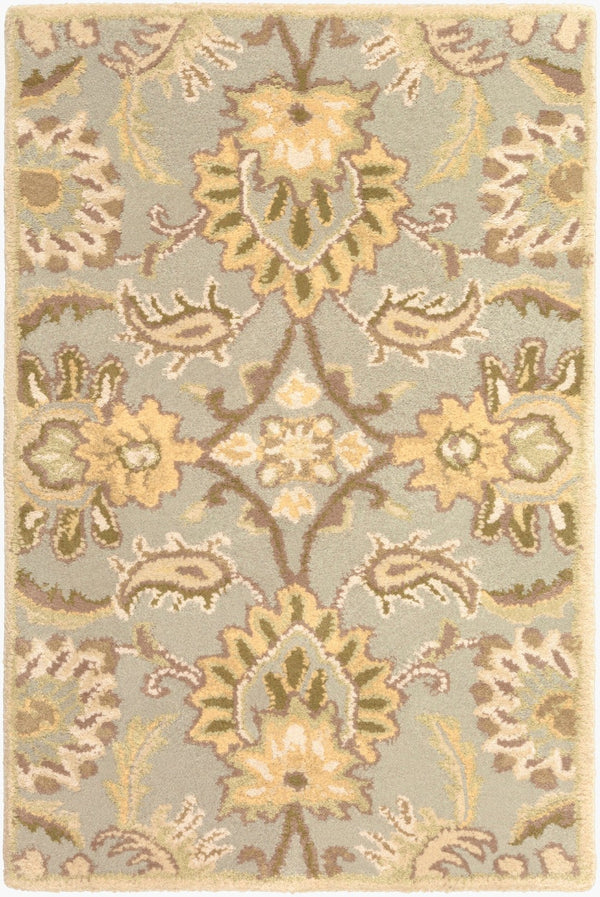 Livabliss Caesar Hand Tufted Wool Area Rug Traditional Motif for Living Room or Dining Space Gray, White 2' x 3' CAE1111-23