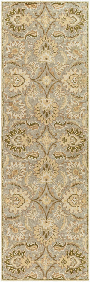 Livabliss Caesar Hand Tufted Wool Area Rug Traditional Motif for Living Room or Dining Space Gray, White 2'6" x 8' CAE1111-268