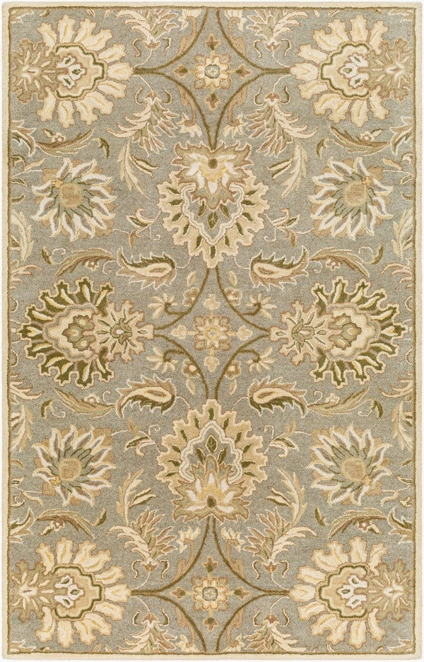 Livabliss Caesar Hand Tufted Wool Area Rug Traditional Motif for Living Room or Dining Space Gray, White 12' x 15' CAE1111-1215