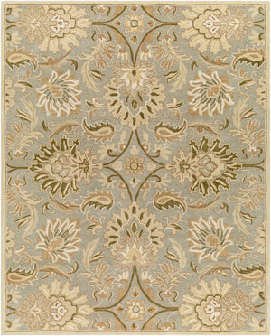 Livabliss Caesar Hand Tufted Wool Area Rug Traditional Motif for Living Room or Dining Space Gray, White 7'6" x 9'6" CAE1111-7696