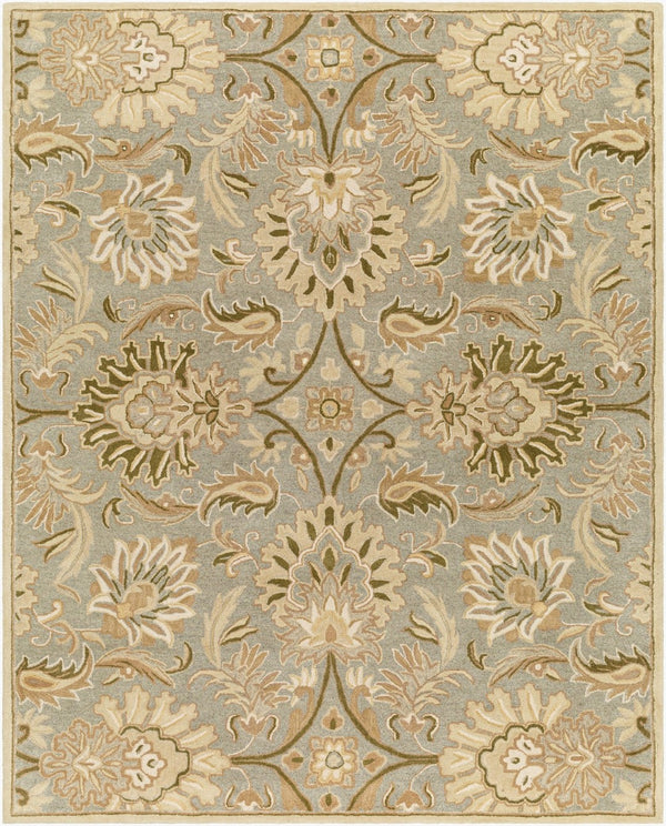 Livabliss Caesar Hand Tufted Wool Area Rug Traditional Motif for Living Room or Dining Space Gray, White 7'6" x 9'6" CAE1111-7696