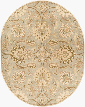 Livabliss Caesar Hand Tufted Wool Area Rug Traditional Motif for Living Room or Dining Space Gray, White 8' x 10' CAE1111-810OV