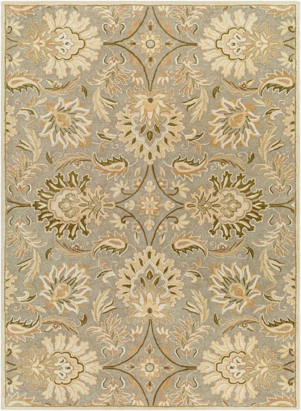 Livabliss Caesar Hand Tufted Wool Area Rug Traditional Motif for Living Room or Dining Space Gray, White 8' x 11' CAE1111-811