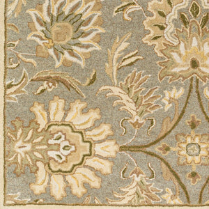 Livabliss Caesar Hand Tufted Wool Area Rug Traditional Motif for Living Room or Dining Space Gray, White 12' x 15' CAE1111-1215