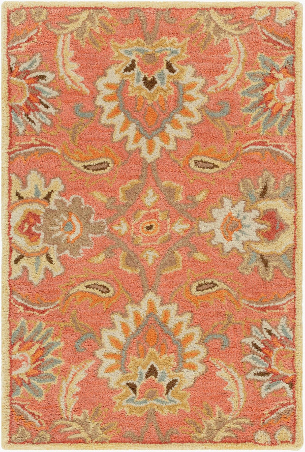 Livabliss Caesar Hand Tufted Wool Area Rug Traditional Pattern for Formal Living Dining Rooms Terracotta, Rus 2' x 3' CAE1112-23