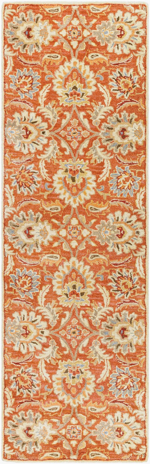 Livabliss Caesar Hand Tufted Wool Area Rug Traditional Pattern for Formal Living Dining Rooms Terracotta, Rus 2'6" x 8' CAE1112-268