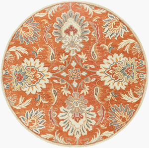 Livabliss Caesar Hand Tufted Wool Area Rug Traditional Pattern for Formal Living Dining Rooms Terracotta, Rus 6' x 6' Round CAE1112-6RD