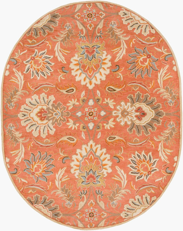 Livabliss Caesar Hand Tufted Wool Area Rug Traditional Pattern for Formal Living Dining Rooms Terracotta, Rus 8' x 10' CAE1112-810OV