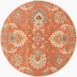 Livabliss Caesar Hand Tufted Wool Area Rug Traditional Pattern for Formal Living Dining Rooms Terracotta, Rus 8' x 8' Round CAE1112-8RD