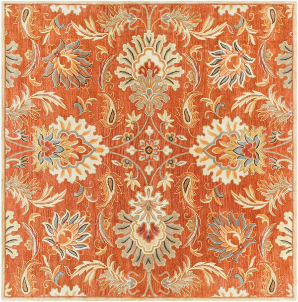 Livabliss Caesar Hand Tufted Wool Area Rug Traditional Pattern for Formal Living Dining Rooms Terracotta, Rus 9'9" x 9'9" Square CAE1112-99SQ