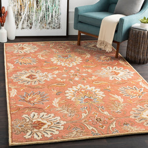 Livabliss Caesar Hand Tufted Wool Area Rug Traditional Pattern for Formal Living Dining Rooms Terracotta, Rus 9'9" x 9'9" Square CAE1112-99SQ