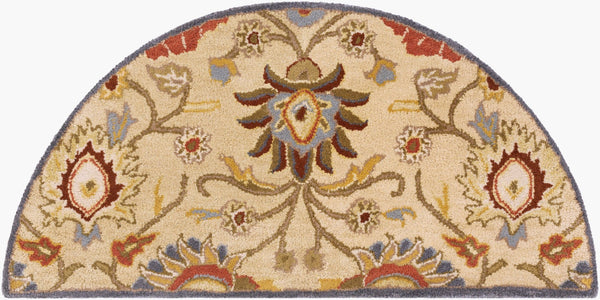 Livabliss Caesar Handmade Wool Area Rug Traditional Pattern for Large Living Dining Spaces Tan, Blue 2' x 4' CAE1116-24HM