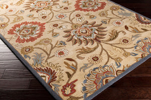 Livabliss Caesar Handmade Wool Area Rug Traditional Pattern for Large Living Dining Spaces Tan, Blue 10' x 14' CAE1116-1014