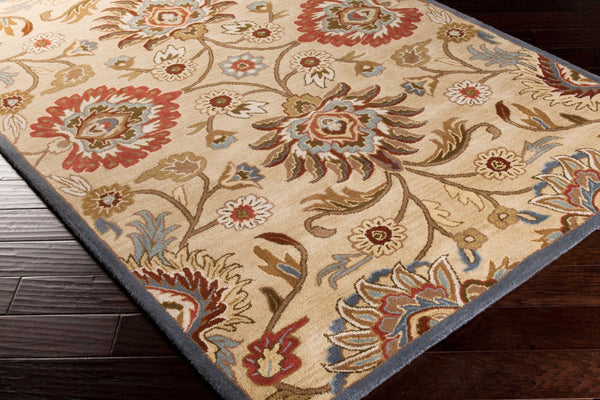 Livabliss Caesar Handmade Wool Area Rug Traditional Pattern for Large Living Dining Spaces Tan, Blue 10' x 14' CAE1116-1014