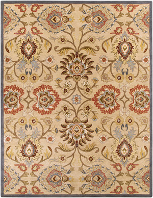 Livabliss Caesar Handmade Wool Area Rug Traditional Pattern for Large Living Dining Spaces Tan, Blue 7'6" x 9'6" CAE1116-7696