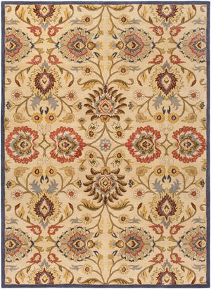 Livabliss Caesar Handmade Wool Area Rug Traditional Pattern for Large Living Dining Spaces Tan, Blue 8' x 11' CAE1116-811