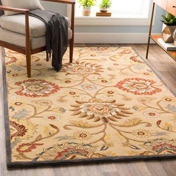 Livabliss Caesar Handmade Wool Area Rug Traditional Pattern for Large Living Dining Spaces Tan, Blue 10' x 14' CAE1116-1014