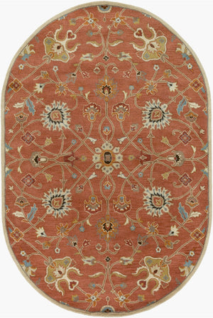 Livabliss Caesar Hand Tufted Wool Area Rug Traditional Pattern for Living Room or Bedroom Dusty Pink, Ivo 6' x 9' Oval CAE1119-69OV