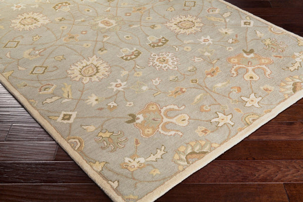 Livabliss Caesar Hand Tufted Wool Area Rug Structured Pattern for Living Dining Bedroom Floors Ivory, Gray 6' x 9' Oval CAE1121-69OV