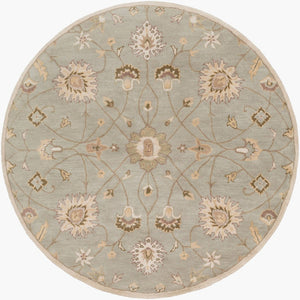 Livabliss Caesar Hand Tufted Wool Area Rug Structured Pattern for Living Dining Bedroom Floors Ivory, Gray 6' x 6' Round CAE1121-6RD