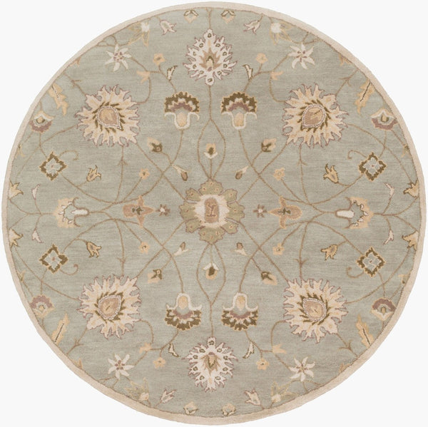 Livabliss Caesar Hand Tufted Wool Area Rug Structured Pattern for Living Dining Bedroom Floors Ivory, Gray 6' x 6' Round CAE1121-6RD