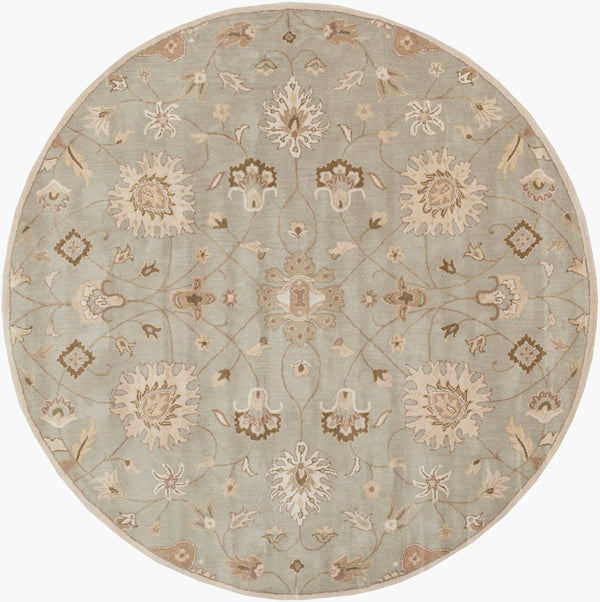 Livabliss Caesar Hand Tufted Wool Area Rug Structured Pattern for Living Dining Bedroom Floors Ivory, Gray 8' x 8' Round CAE1121-8RD