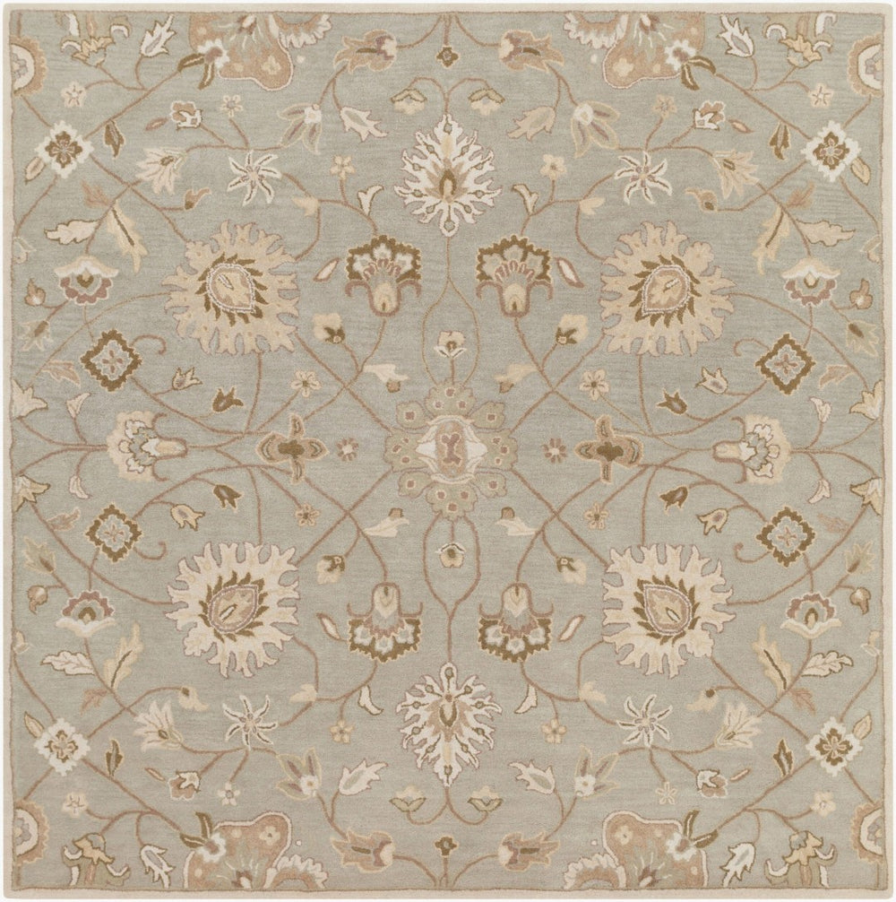 Livabliss Caesar Hand Tufted Wool Area Rug Structured Pattern for Living Dining Bedroom Floors Ivory, Gray 8' x 8' Square CAE1121-8SQ