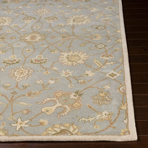 Livabliss Caesar Hand Tufted Wool Area Rug Structured Pattern for Living Dining Bedroom Floors Ivory, Gray 6' x 9' Oval CAE1121-69OV