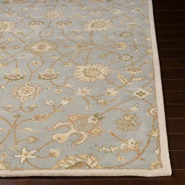 Livabliss Caesar Hand Tufted Wool Area Rug Structured Pattern for Living Dining Bedroom Floors Ivory, Gray 6' x 9' Oval CAE1121-69OV