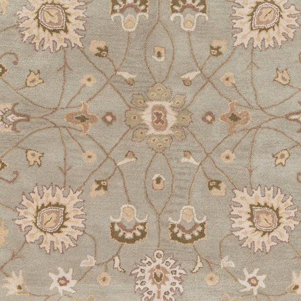 Livabliss Caesar Hand Tufted Wool Area Rug Structured Pattern for Living Dining Bedroom Floors Ivory, Gray 6' x 9' Oval CAE1121-69OV