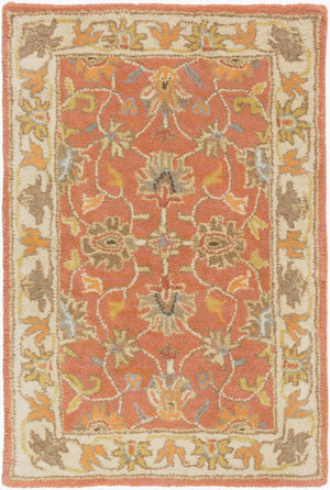 Livabliss Caesar Hand Tufted Wool Area Rug with Traditional Pattern for Living and Dining Rooms Rust, Taupe 2' x 3' CAE1124-23